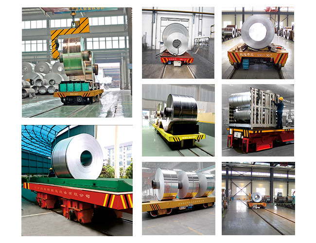 कॉइल परिवहन के लिए 16 टन औद्योगिक स्टील कॉइल रेल ट्रांसफर ट्रॉली