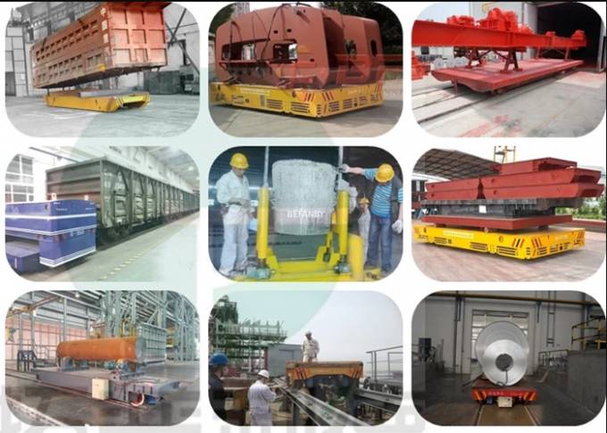 फैक्टरी वेयरहाउस कॉइल्स परिवहन के लिए 10 टन कॉइल रेल निर्देशित स्थानांतरण ट्रॉली
